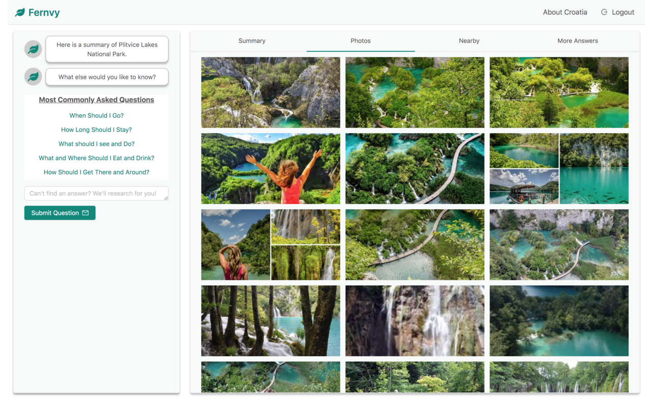 Example of photos tab. Photos