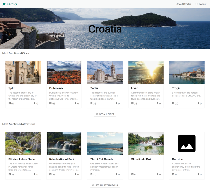 Main Recommendations Page Main Recommendations Page